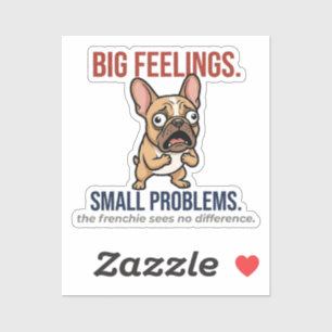 Grappige Franse Bulldog Grote Gevoelens Kleine Pro Sticker