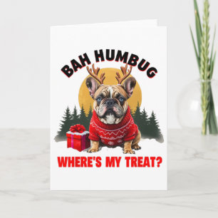 Grappige Franse Bulldog h Humbug Waar is Mijn Trak Kaart