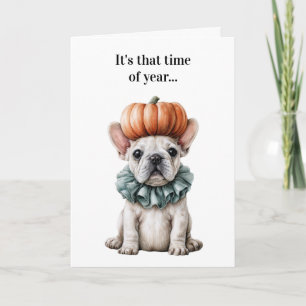 Grappige Franse Bulldog Halloween Feestdagen Kaart