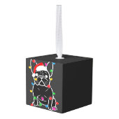 Grappige Franse Bulldog Hond Boom Kerstverlichting Decoratie (Achter hoekig)
