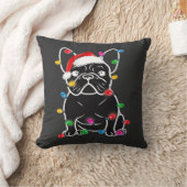 Grappige Franse Bulldog Hond Boom Kerstverlichting Kussen (Deken)