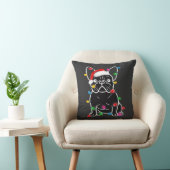 Grappige Franse Bulldog Hond Boom Kerstverlichting Kussen (Stoel)