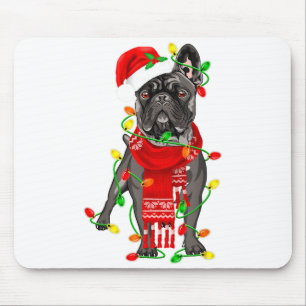 Grappige Franse Bulldog Hond Kerstboom Kerstlichtj Muismat