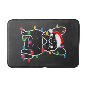 Grappige Franse Bulldog Hond Kerstboom Kerstverlic Badmat