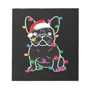 Grappige Franse Bulldog Hond Kerstboom Kerstverlic Notitieblok