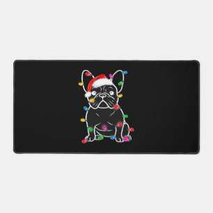 Grappige Franse Bulldog Hond Kerstboom Lichtjes Ke Bureaumat