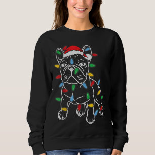 Grappige Franse Bulldog Hond Kerstmis Lichte Boom Trui