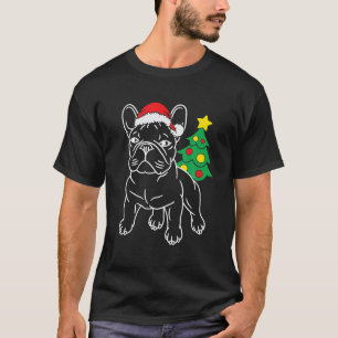 Grappige Franse Bulldog hond Puppy Kerstboom Xmas T-shirt