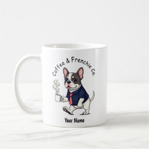 Grappige Franse Bulldog Hond Zakelijke Pak Koffie Koffiemok