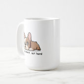 Grappige Franse Bulldog, ik werk slim, niet hard Koffiemok (Voorkant links)