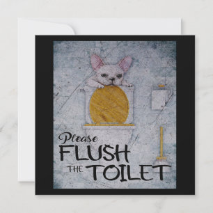 Grappige Franse bulldog in toilet Hondenliefhebb Feestdagenkaart