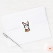 Grappige franse bulldog is een sushi chef ronde sticker (Envelop)