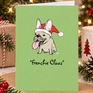 Grappige Franse Bulldog Kerst Cute Frenchie Sinter Feestdagen Kaart