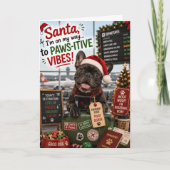 Grappige Franse Bulldog Kerst Reis Paws-itive Kaart (Voorkant)
