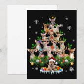 Grappige Franse Bulldog Kerstboom Kaart (Voorkant / Achterkant)