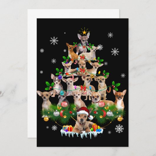 Grappige Franse Bulldog Kerstboom Kaart (Voorkant / Achterkant)