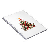 Grappige Franse Bulldog Kerstboom Sneeuwvlokken Sa Notitieboek (Rechterzijde)