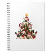 Grappige Franse Bulldog Kerstboom Sneeuwvlokken Sa Notitieboek (Voorkant)