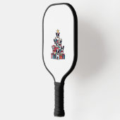 Grappige Franse Bulldog Kerstboom Sneeuwvlokken Sa Pickleball Paddle (Links)