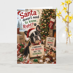Grappige Franse Bulldog Kerstman Heeft Niet Nodig  Kaart