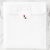 Grappige Franse Bulldog Kerstman Hoed Rendier Hart Sticker (Tas)