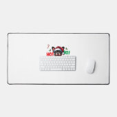 Grappige Franse Bulldog Kerstmis Santa Hat Lights  Bureaumat (Keyboard & Muis)