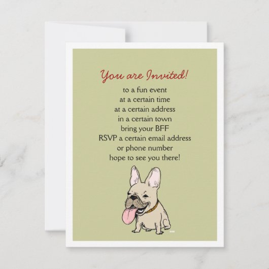 Grappige Franse Bulldog met Aangepaste Tekst Kaart (Voorkant)