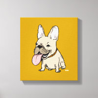 Grappige Franse Bulldog met Grote Tong Uitgestoken