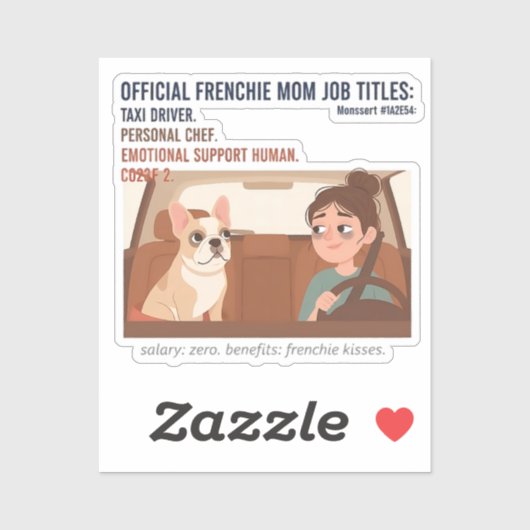 Grappige Franse Bulldog Moeder Functie Titels Fran Sticker (Vel)