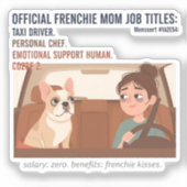 Grappige Franse Bulldog Moeder Functie Titels Fran Sticker (Voorkant)