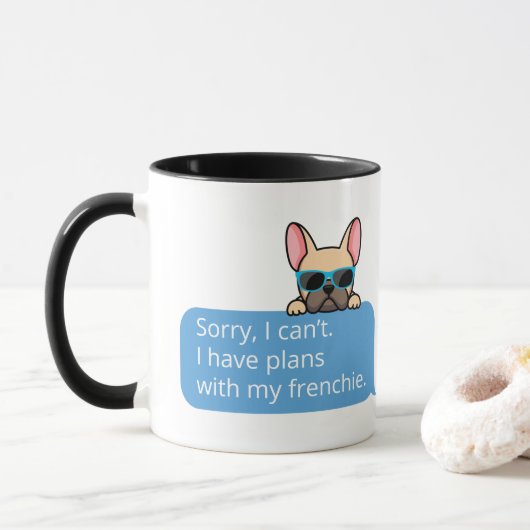 Grappige Franse Bulldog Mok (Met donut)