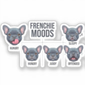Grappige Franse Bulldog Ontwerp met Franse Stemmin Sticker (Voorkant)