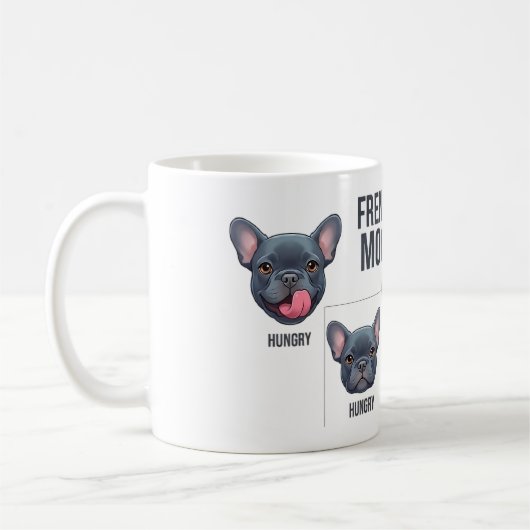 Grappige Franse Bulldog-ontwerpen Koffiemok (Links)