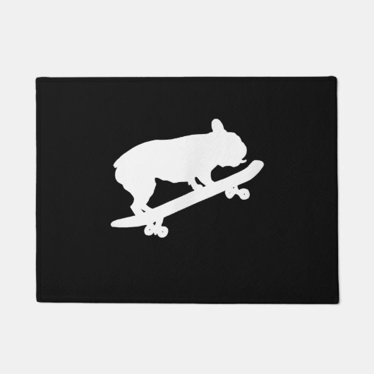 grappige franse bulldog op skateboardcadeau deurmat (Voorkant)