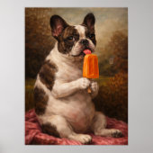 Grappige Franse Bulldog Popsicle Muurkunst Print (Voorkant)