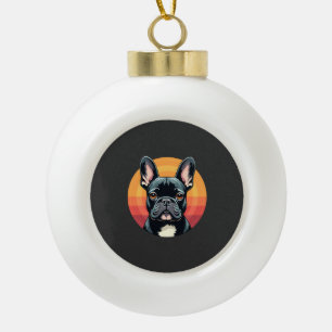 Grappige Franse Bulldog Retro Outfits Kleren Cute Keramische Bal Ornament