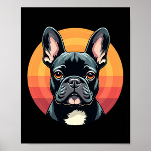 Grappige Franse Bulldog Retro Outfits Kleren Cute Poster