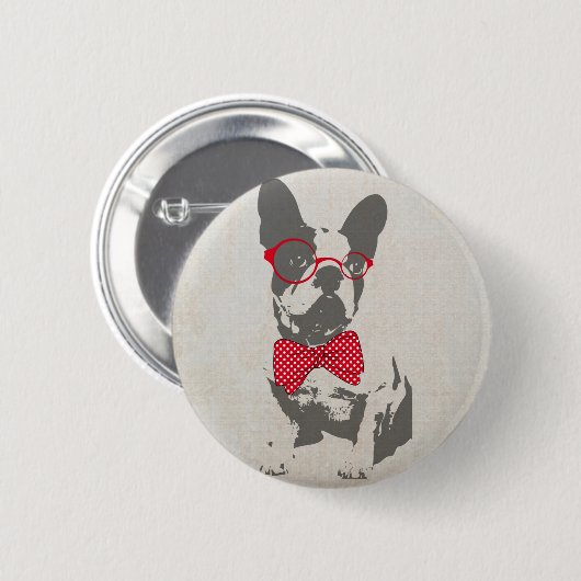  Grappige Franse Bulldog Ronde Button 5,7 Cm (Voorkant /achterkant)