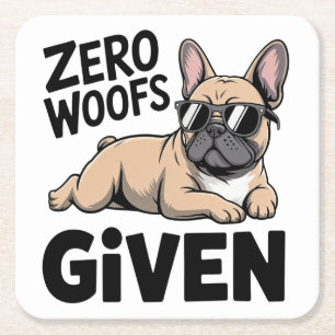 Grappige Franse Bulldog Sassy Antisociale Introver Kartonnen Onderzetters