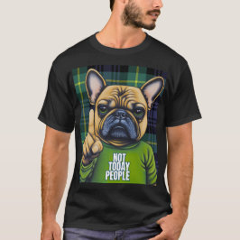 Grappige Franse Bulldog Stijlvol Plaid voor Honden T-shirt