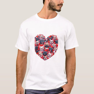 Grappige Franse Bulldog Valentijnse T-shirt
