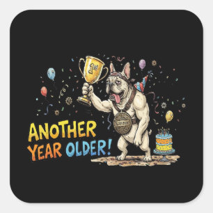 Grappige Franse Bulldog Verjaardag Overlever Vierkante Sticker