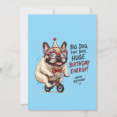 Grappige Franse Bulldog Verjaardagsfietsfeestje (Voorkant)