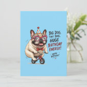 Grappige Franse Bulldog Verjaardagsfietsfeestje (Staand voorkant)