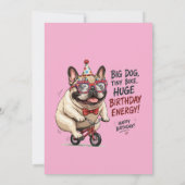 Grappige Franse Bulldog Verjaardagsfietsfeestje (Achterkant)