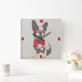  Grappige Franse Bulldog Vierkante Klok (Huis)