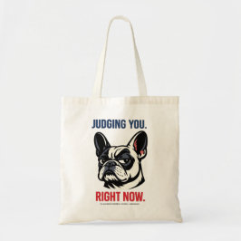 Grappige Franse Bulldog Zijdelingse Blik Boodschap Tote Bag