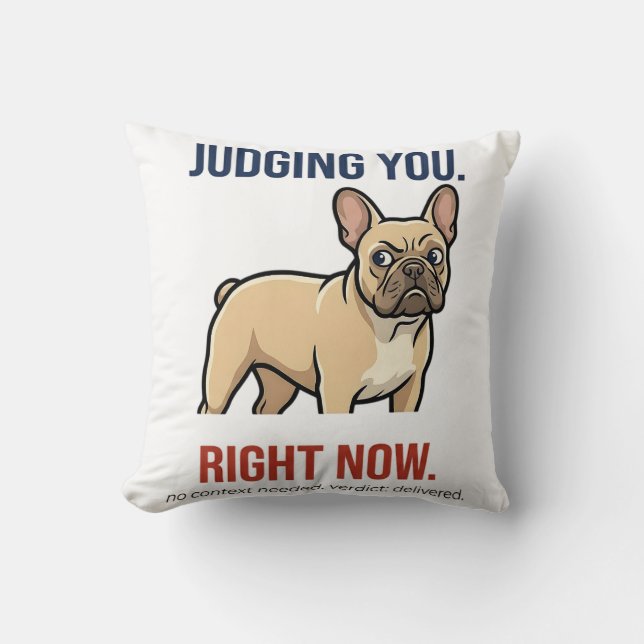  Grappige Franse Bulldog Zijdelingse Blik Die Jou  Kussen (Voorkant)