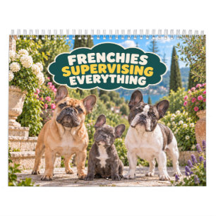 Grappige Franse Bulldoggen die Alles in de Gaten H Kalender