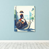 Grappige Franse Canvas Afdruk (Insitu (Houten vloer))